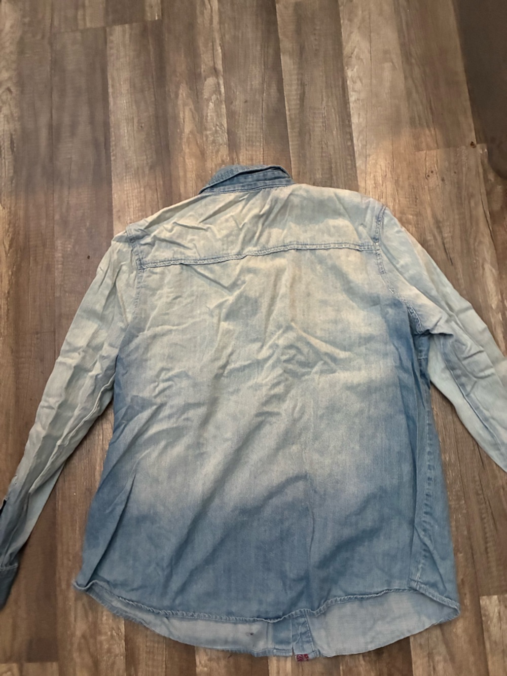 Cato Light Blue Denim Button-Down Shirt with Red Embroidered Yoke - Picture 3 of 3